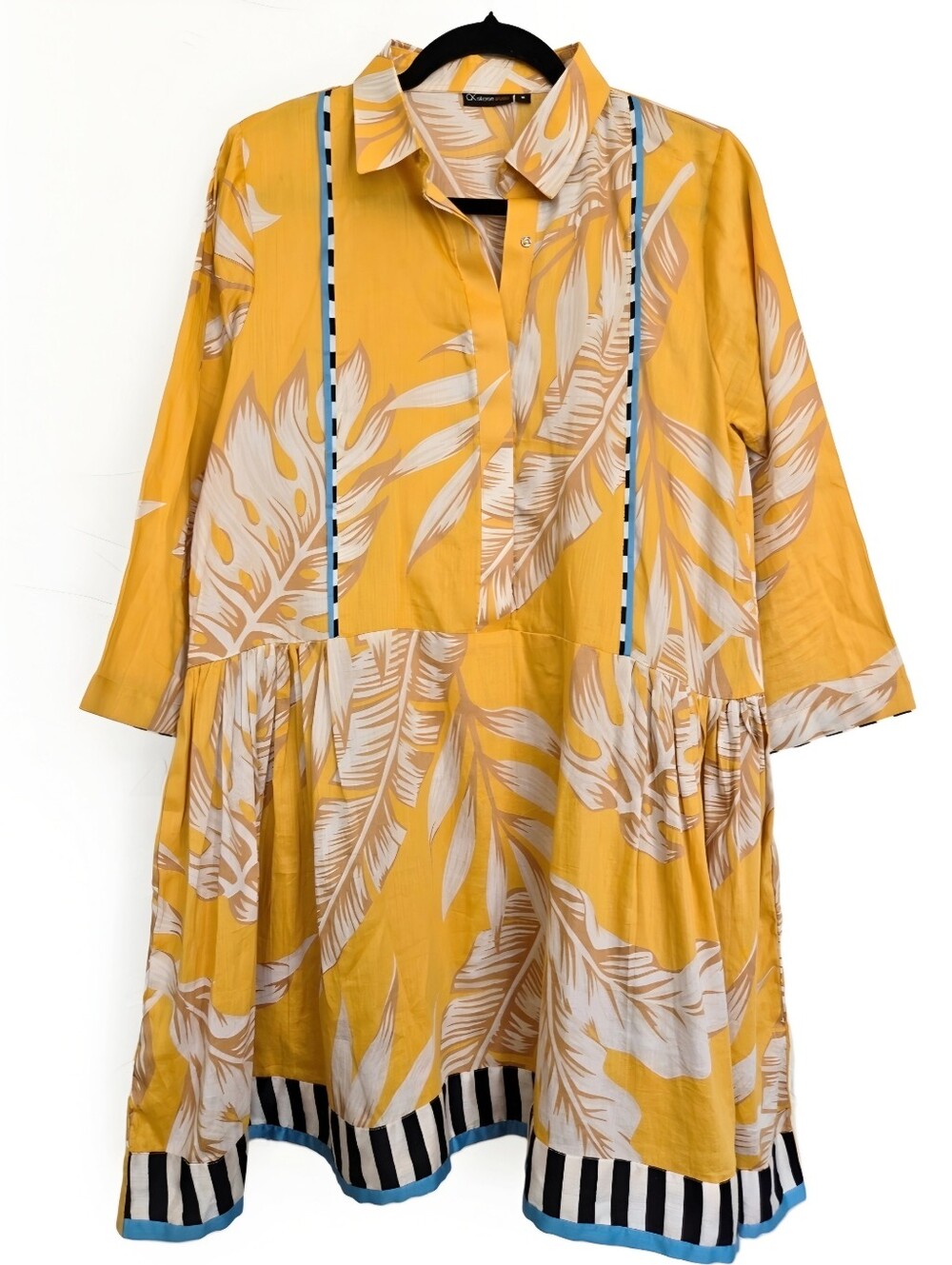 Alkaram Studio Tropical Yellow Dress, M
